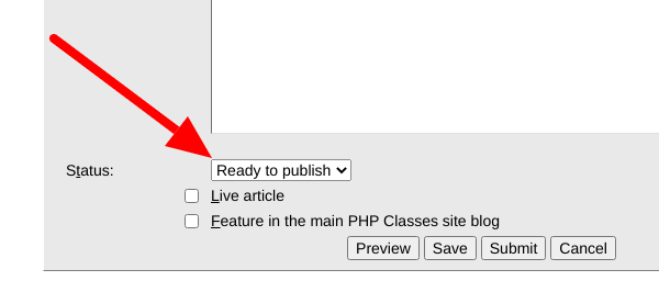 Option to set the status of the article to Ready to Publish