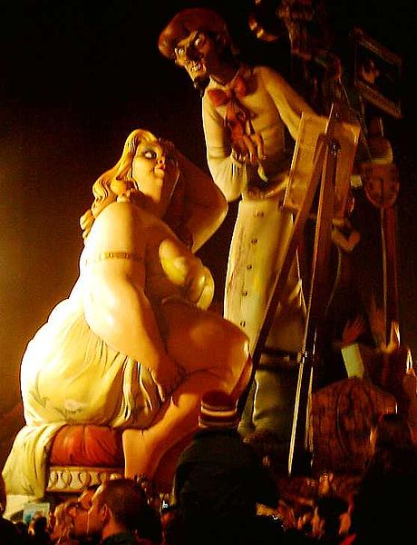 Falla pintor y gorda https://commons.wikimedia.org/wiki/File:Falla_pintor_y_gorda.jpg